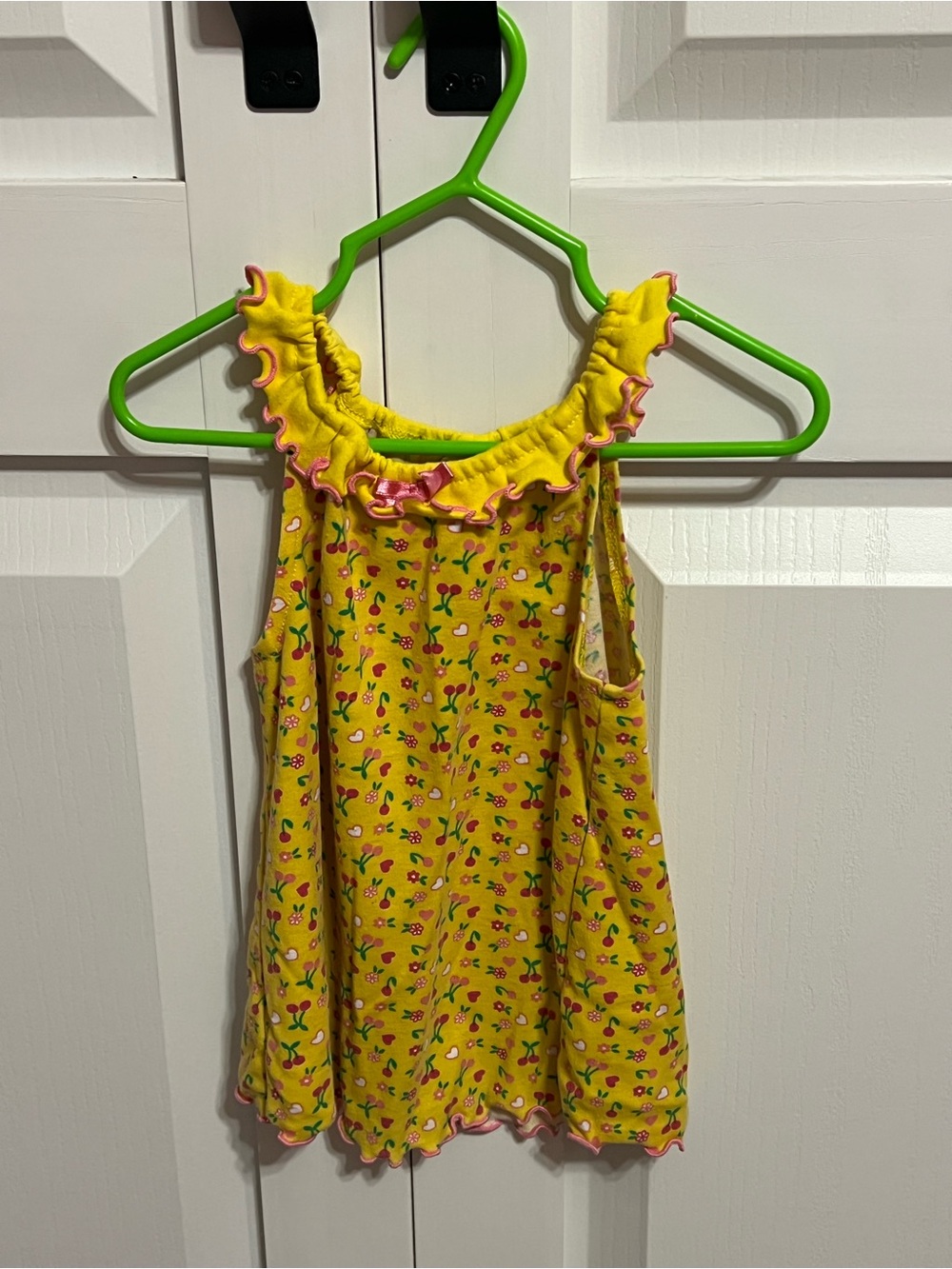 Girls' Yellow Floral Ruffle Tank Top